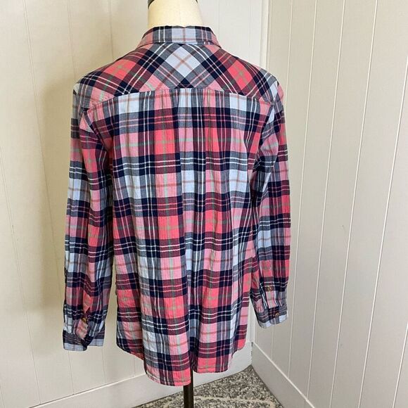 J. Crew Women’s Petite Large Long Sleeve Striped Multi Color Button Down Shirt - Picture 8 of 14